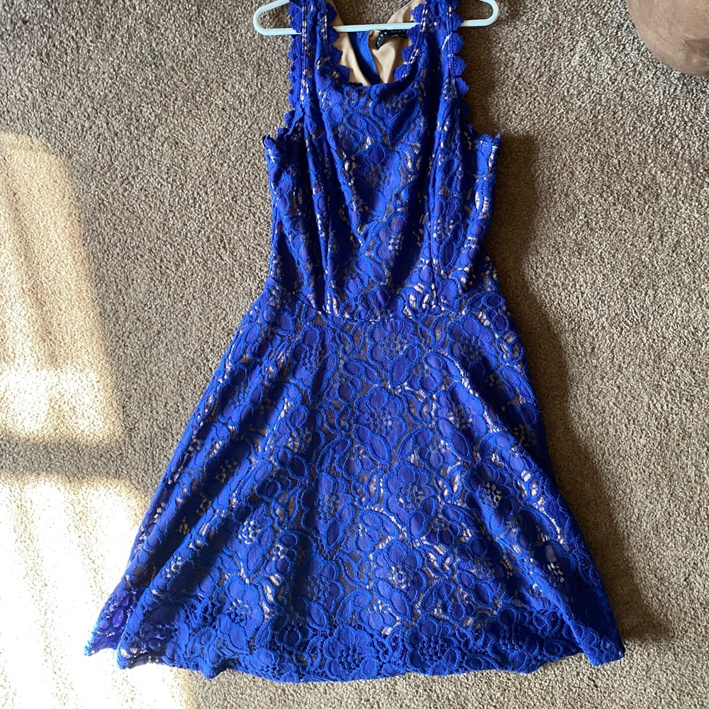 Bright Navy Blue Lace Dress